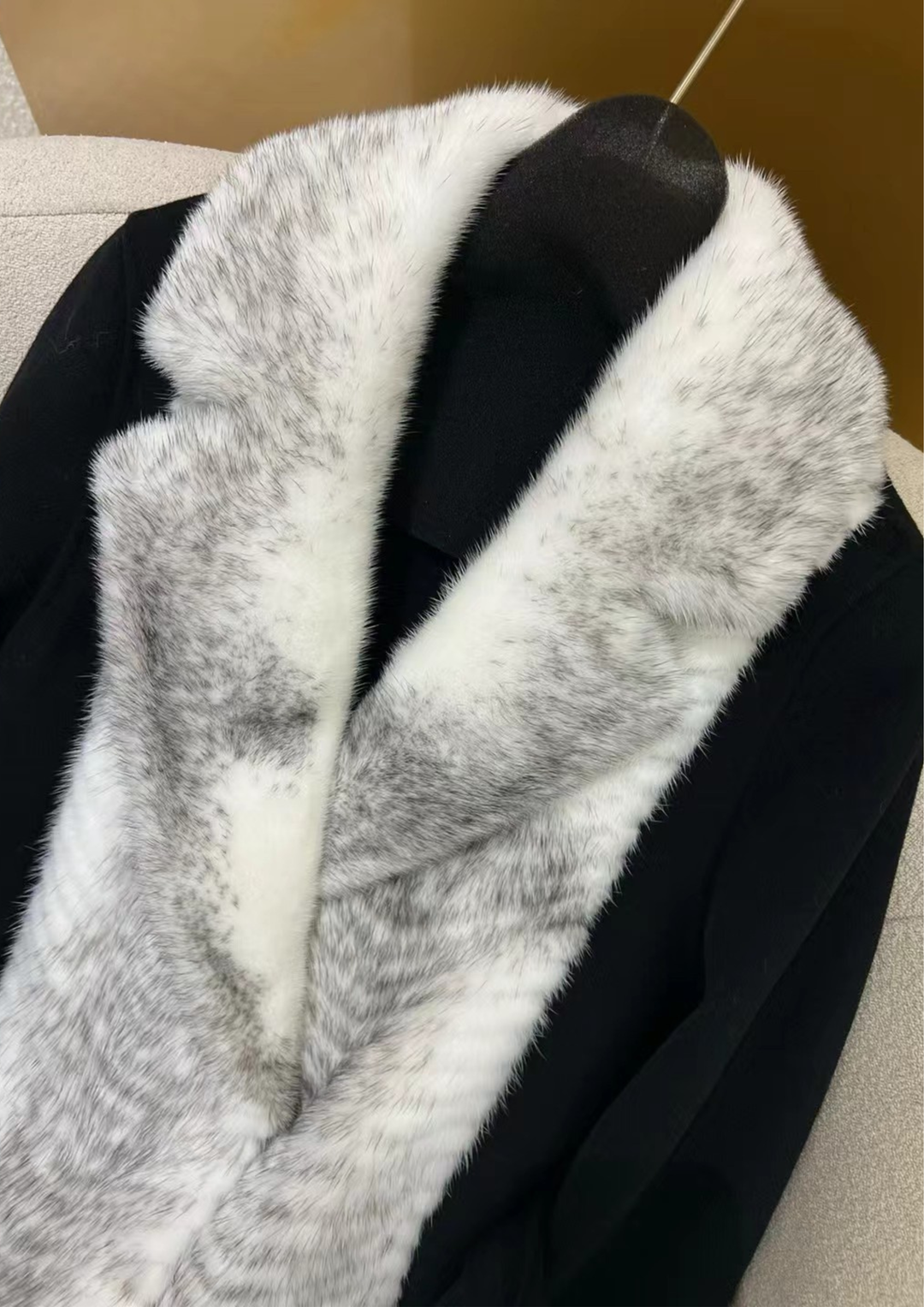 Alexandra Cashmere Fur Mink Belted Coat