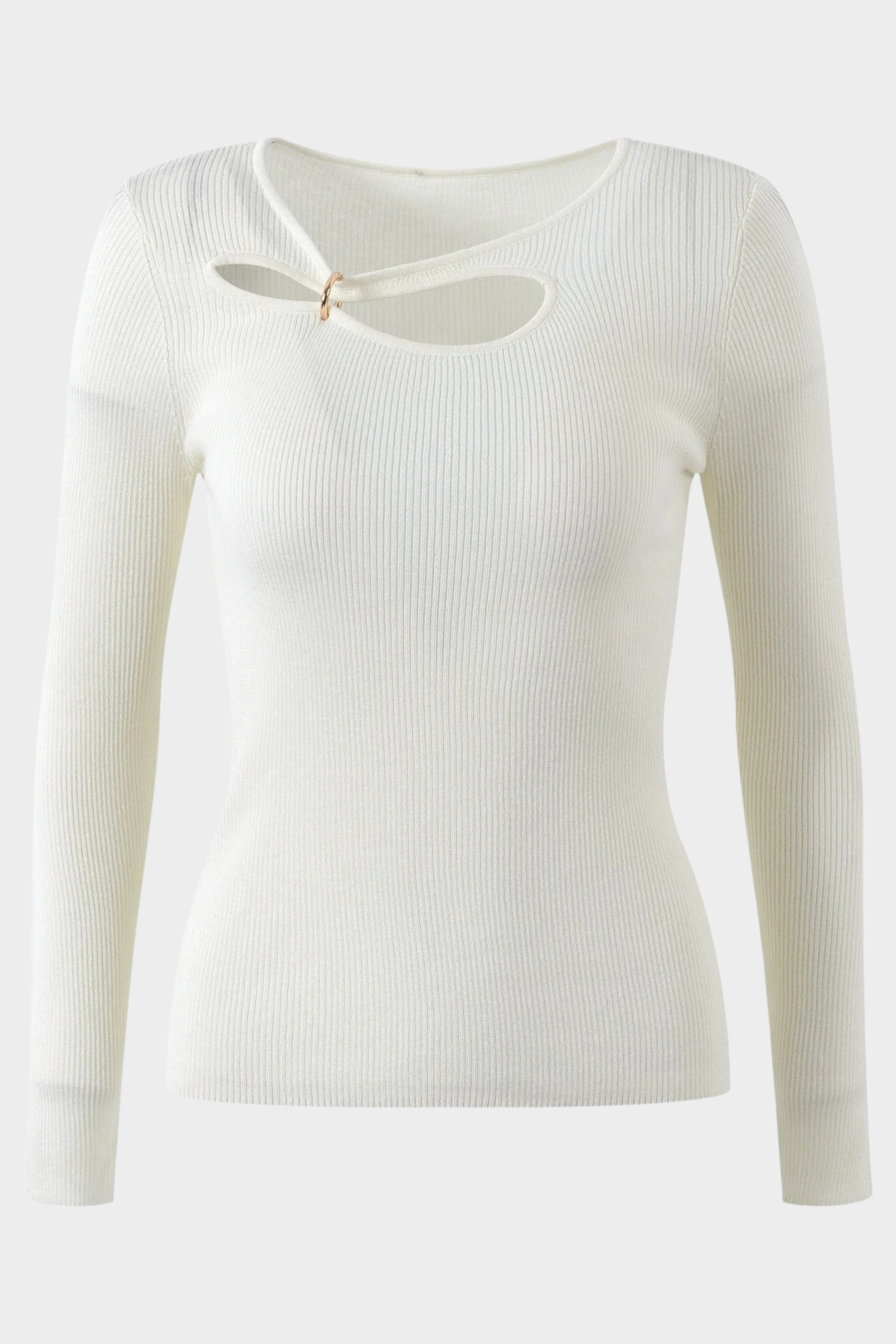 Basic Hollow Slim Wool Knit Top