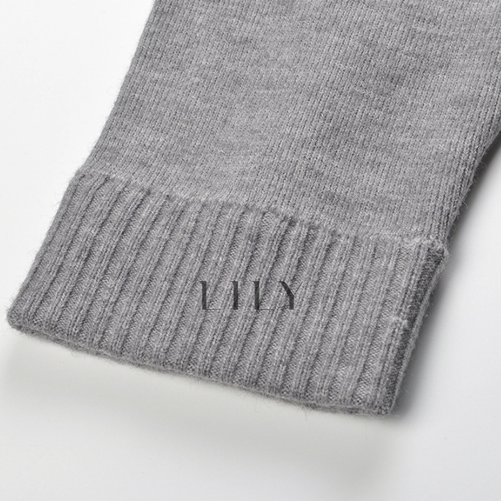 Leona Contrast Knit Grey Cardigan