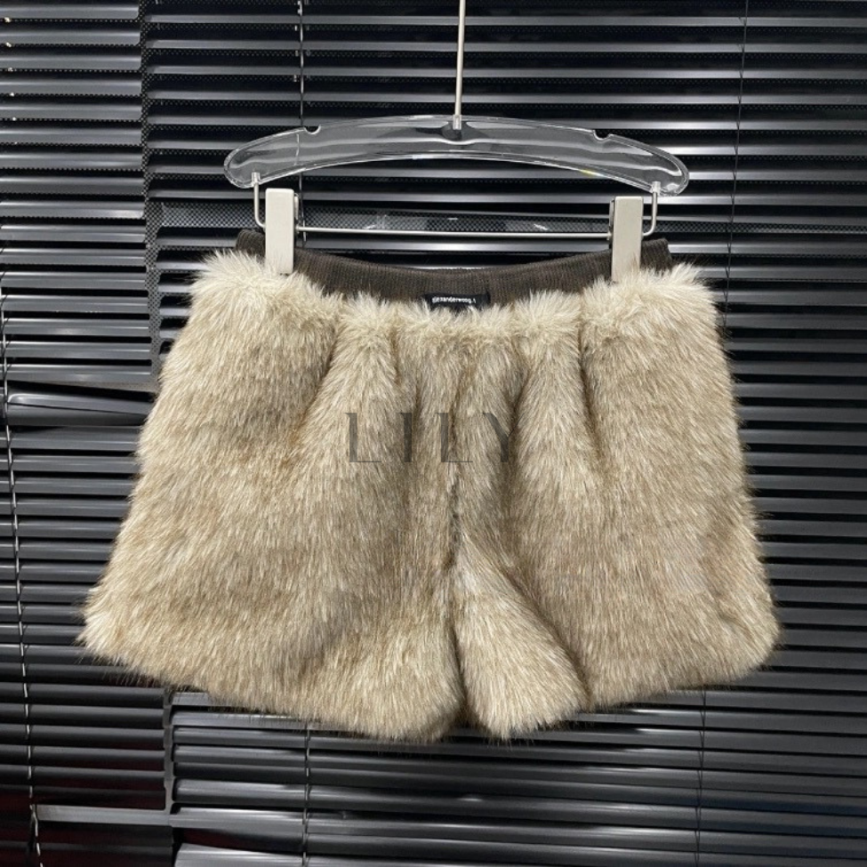 Luxe Reversible Faux-Fur Padded Jacket & Shorts Set