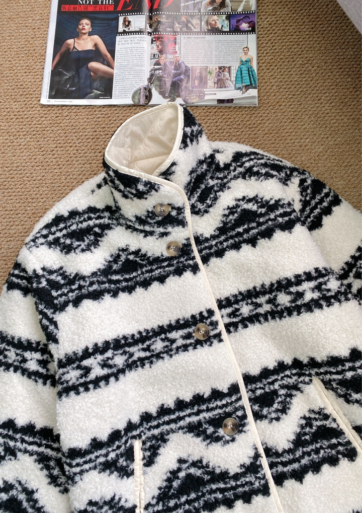 Alpine Reversible Jacquard Lamb Wool Jacket