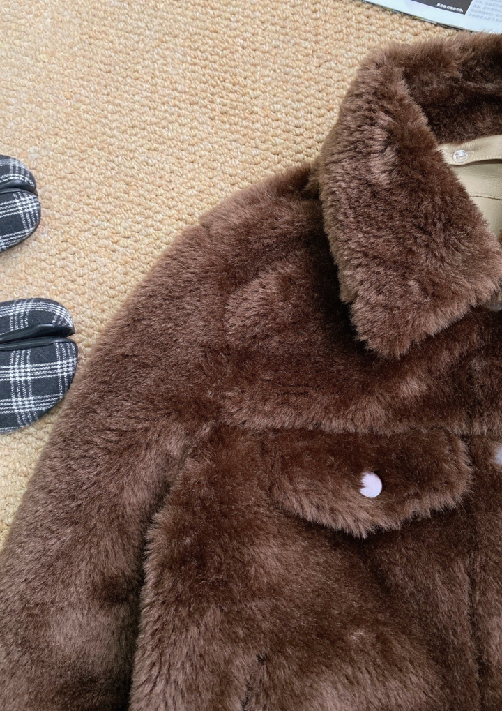 Silva Warm Detachable Plush Lapel Jacket