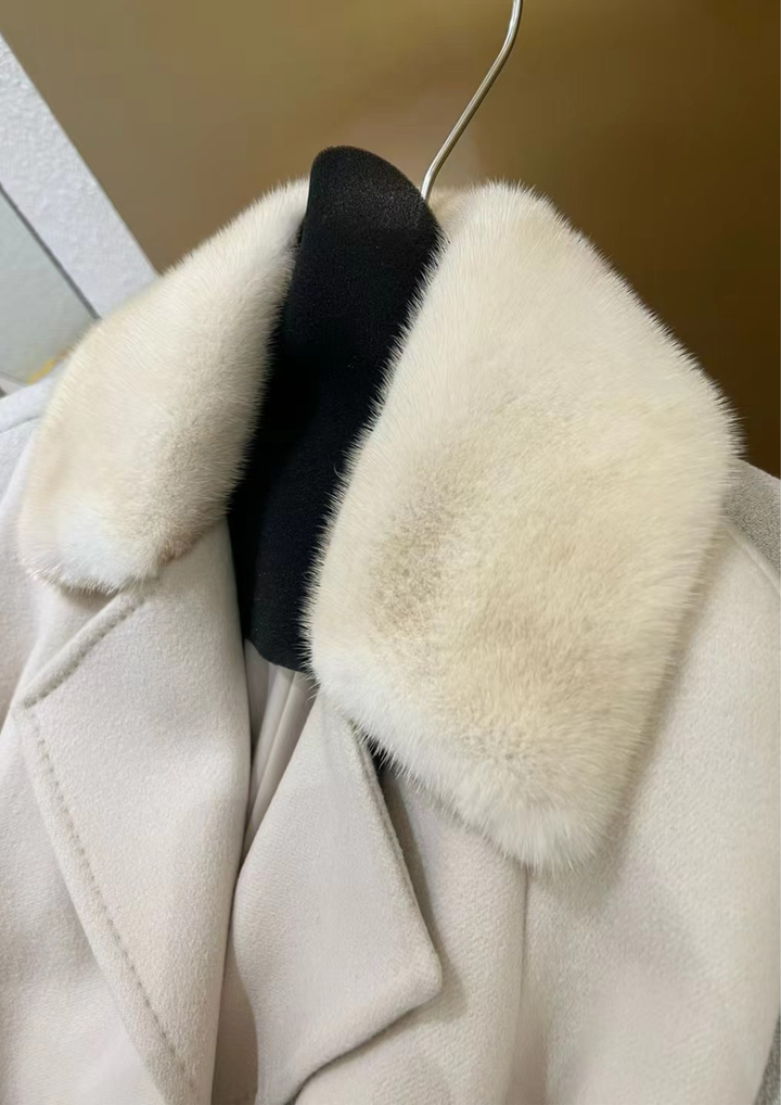 Juliette Cashmere Mink Tailored Belt Coat