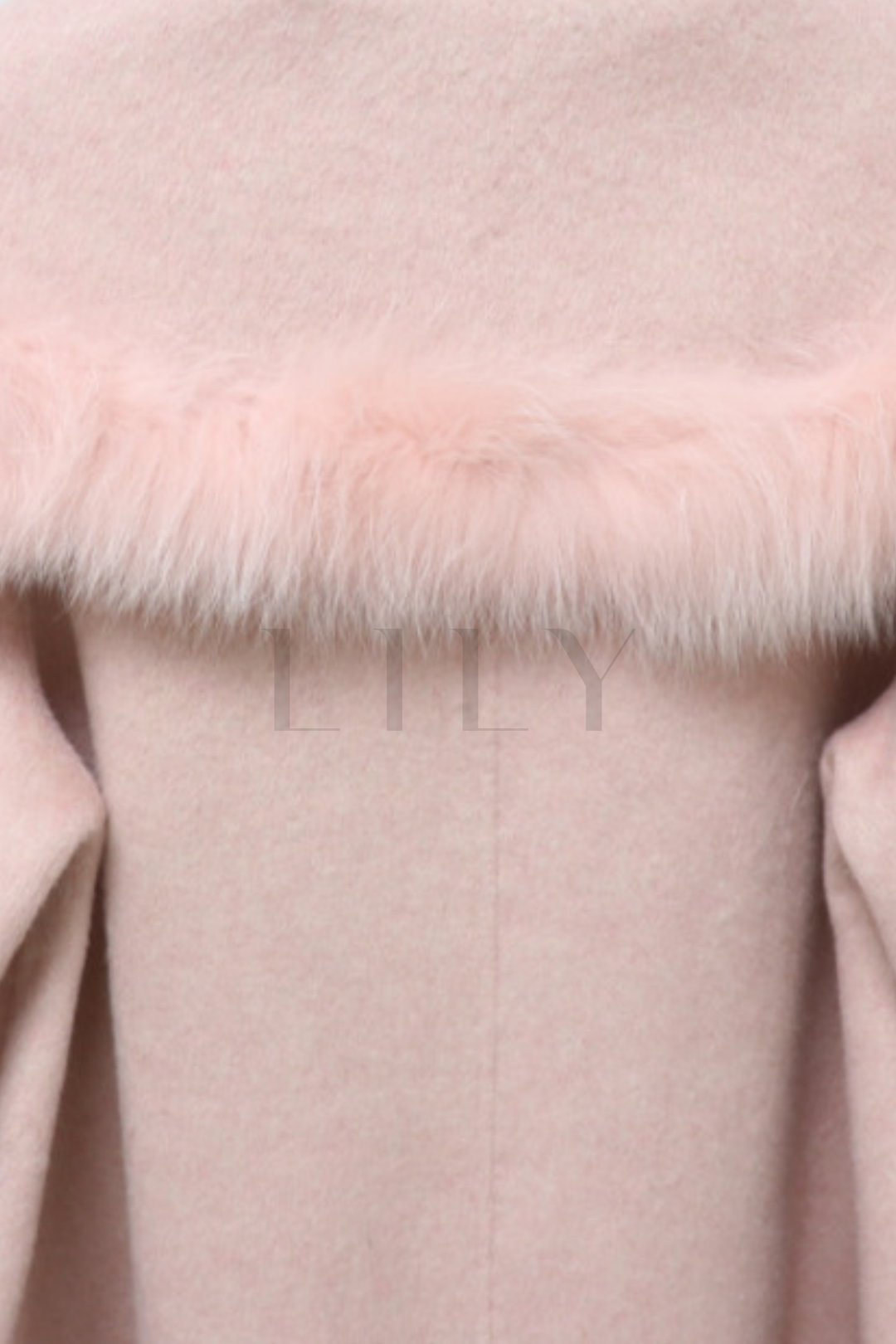 Fox Fur Trim Double Faced Wool Swing Coat