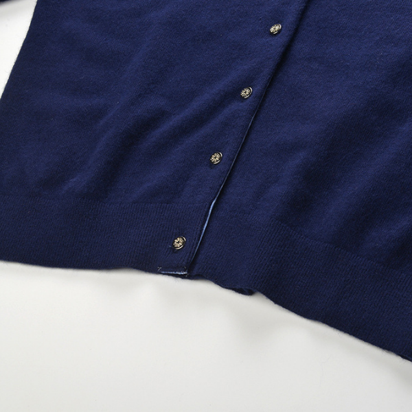 Sophie Navy Polo Knit Top