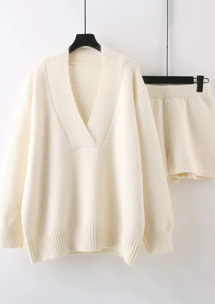 Comfy Lana V neck  Knit Set