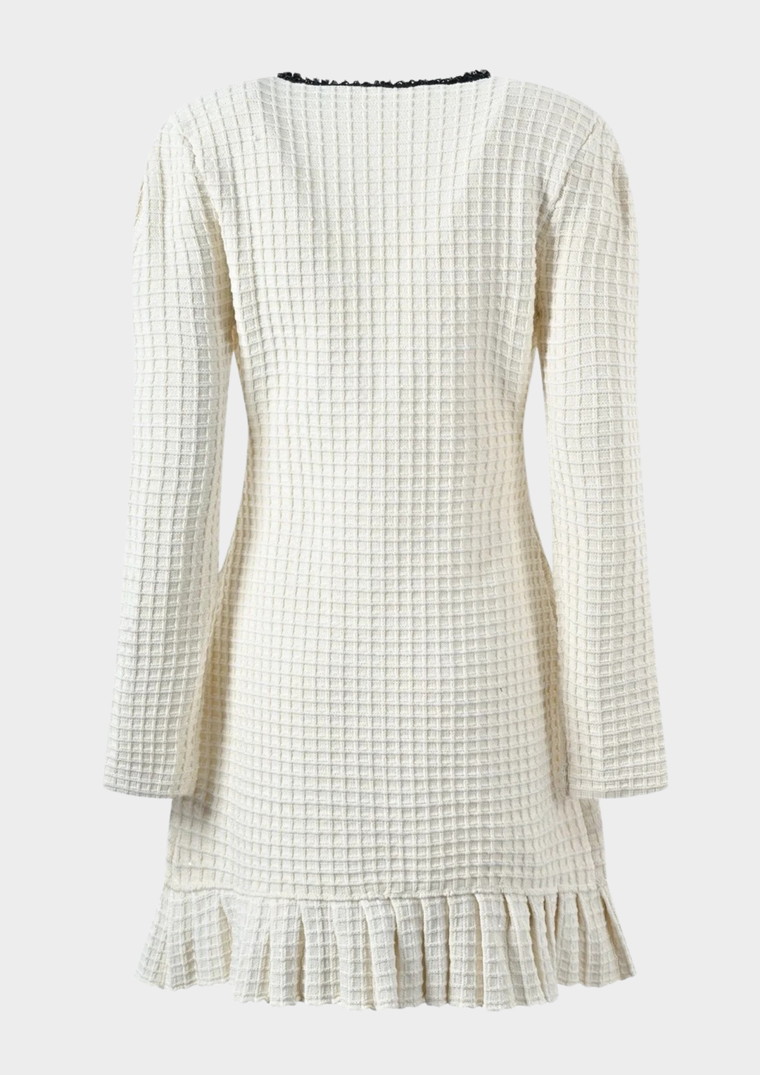 Ruffle Bow Wool Knit Sequin Mini Dress