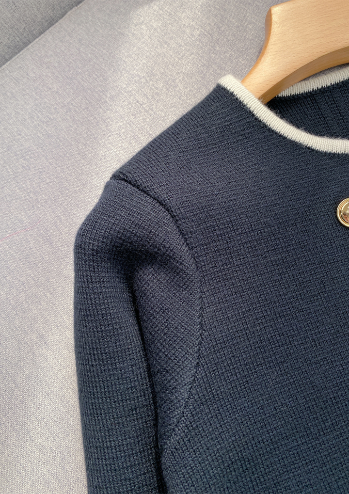 Clara Navy Contrast Trim Jacket