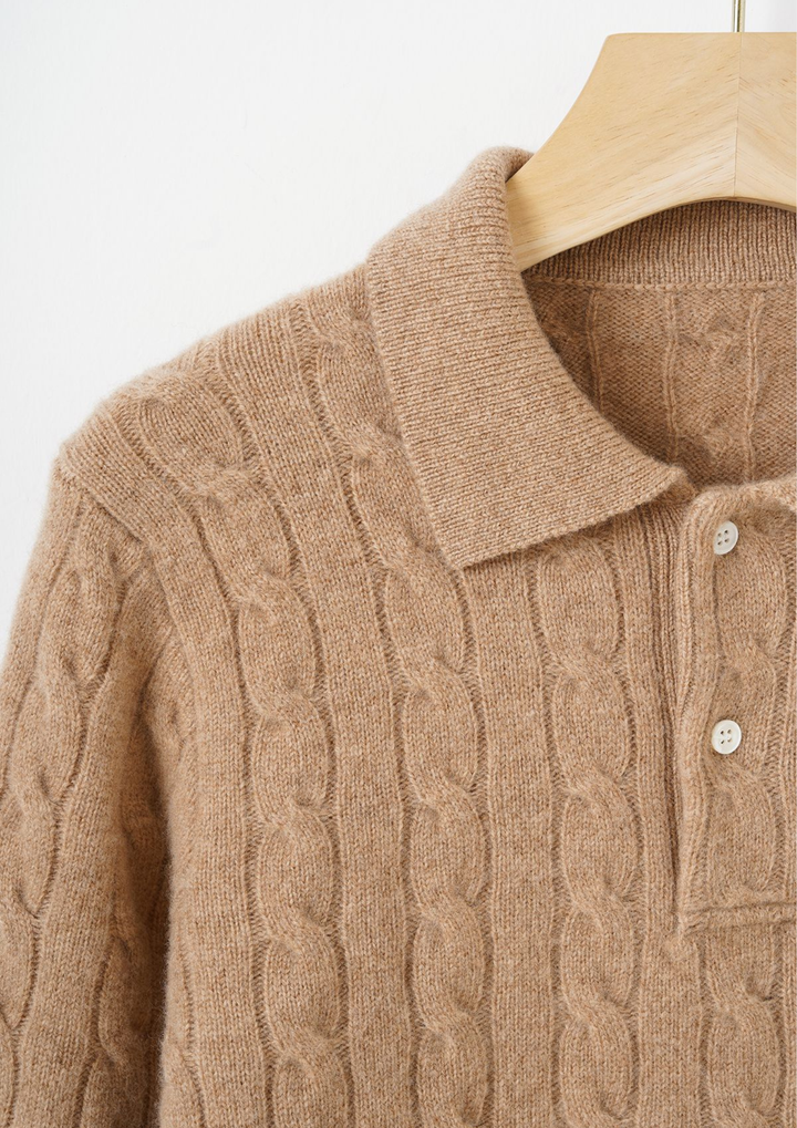 Classic Polo Collar Knit Sweater
