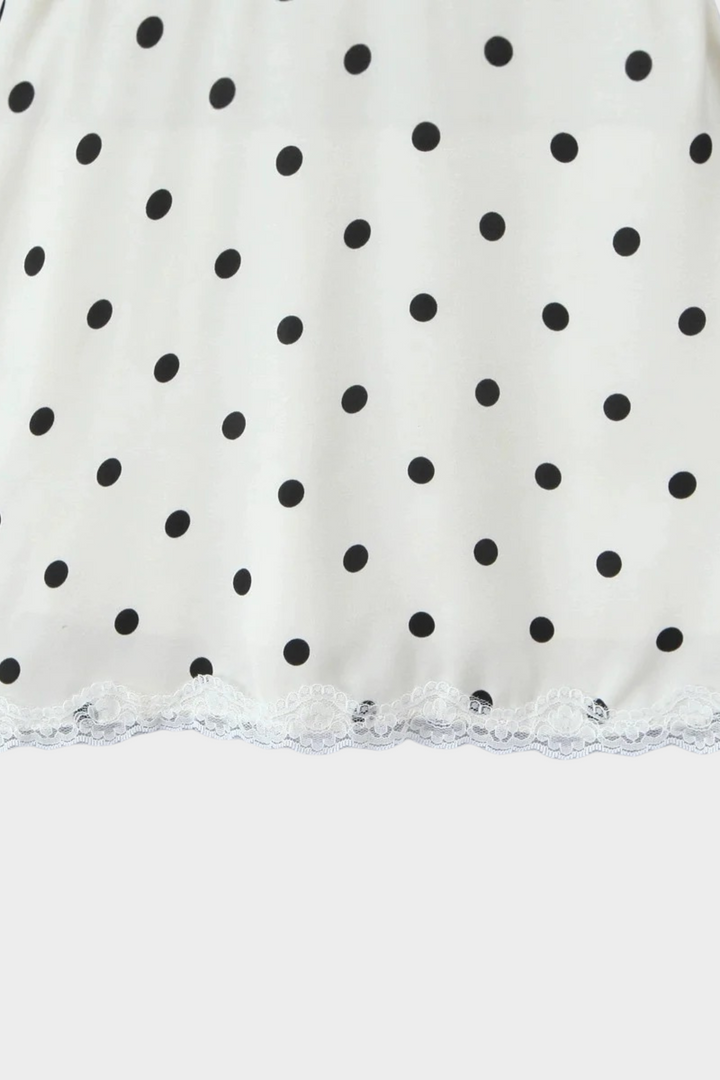 Polka Charm  Backless Halter Mini Dress