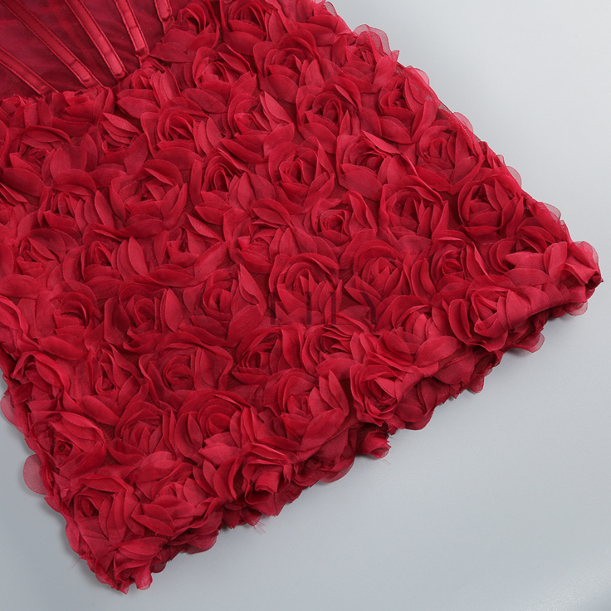 Velvet Rose Corset Tail FLoral Mini Dress