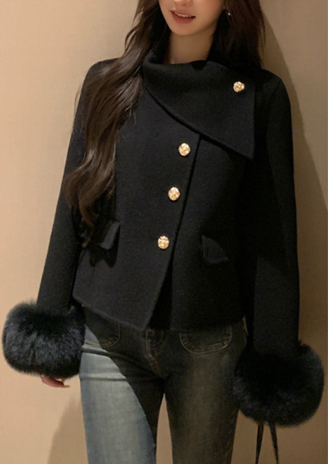 Serena Fox Cuff Cashmere Jacket