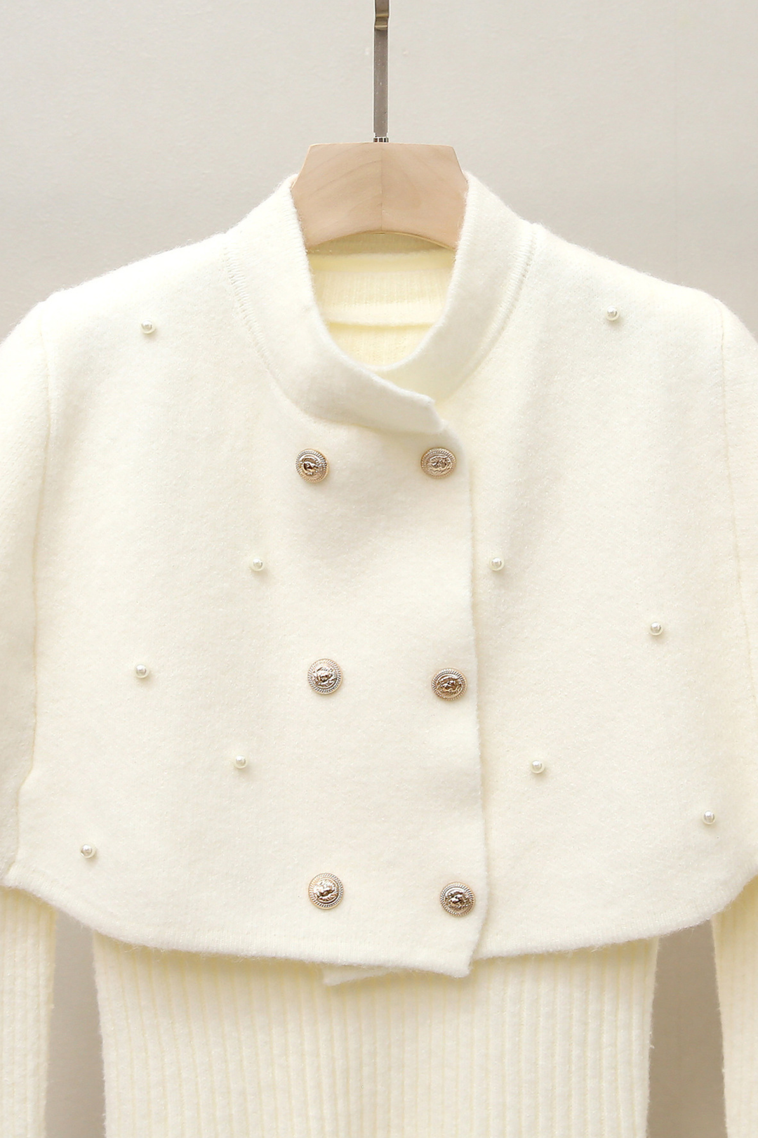 Maison Ivory Cape Beaded Cadigan Top