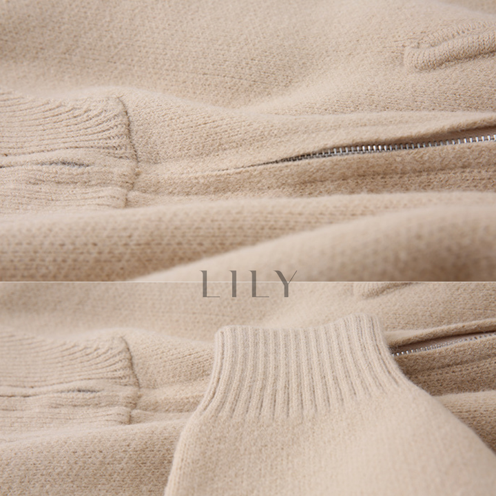 Comfy Naya  High Neck Zip Knit Set