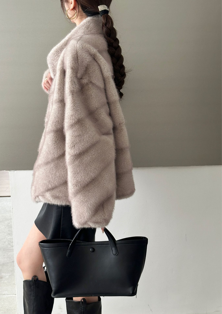 Elara Soft Mink Stripe Jacket