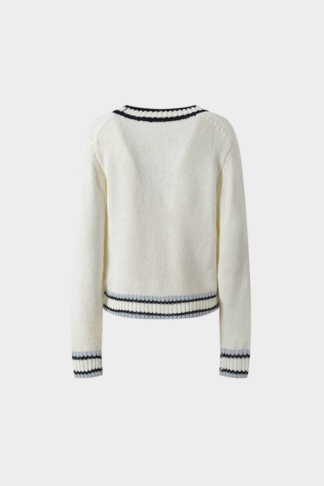 Soft Wool V Neck Contrast Buttoned Cardigan Top