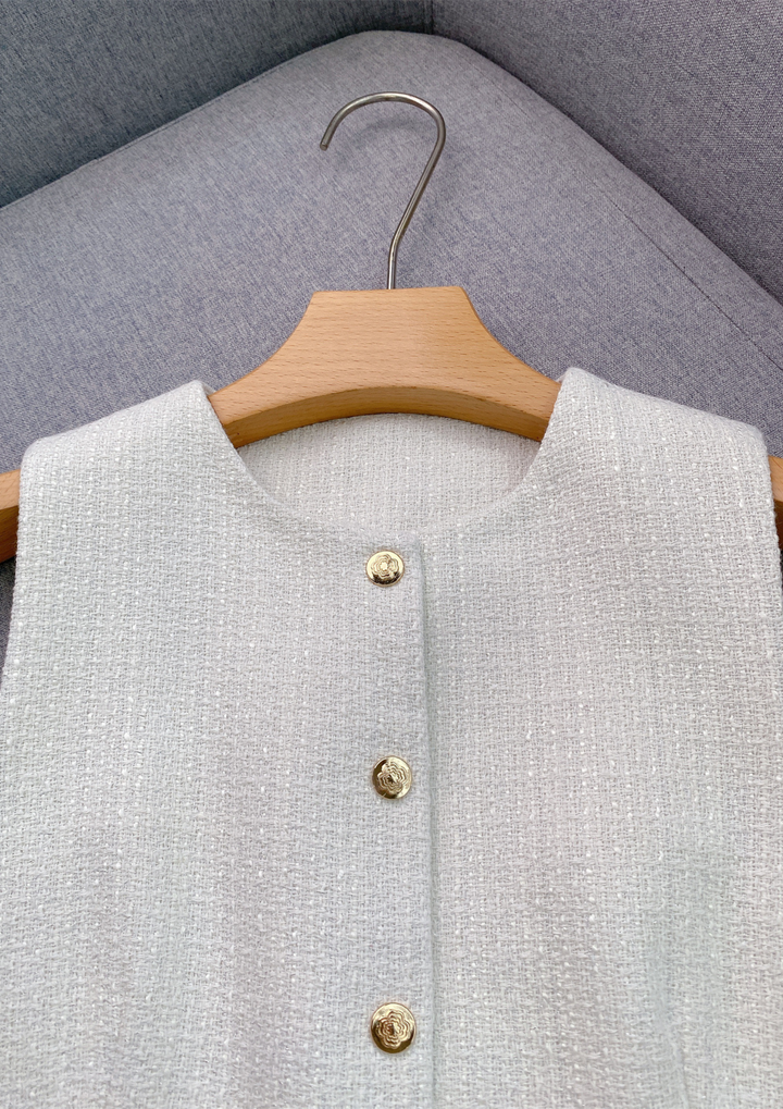 Iris Ivory Tweed Sleeveless Vest Top