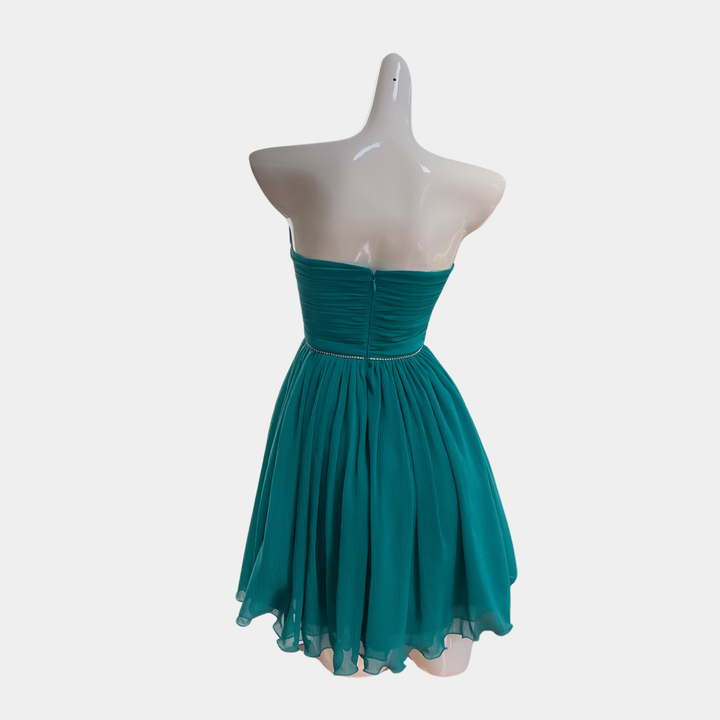 Deep Lagoon Chiffon Mini Dress