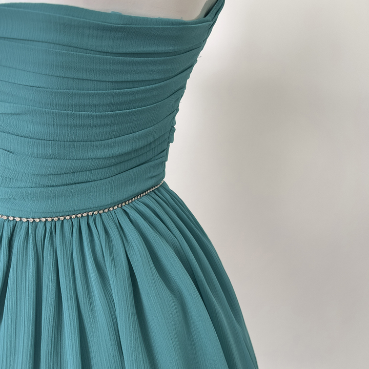 Deep Lagoon Chiffon Mini Dress