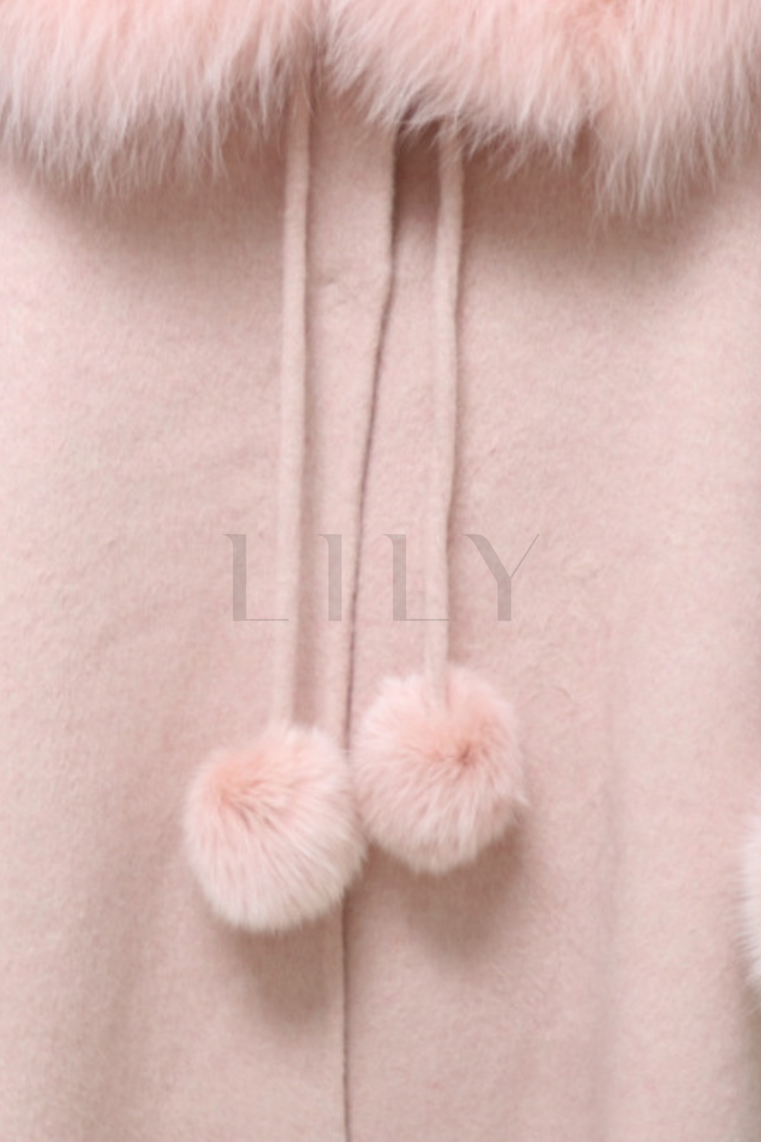 Fox Fur Trim Double Faced Wool Swing Coat