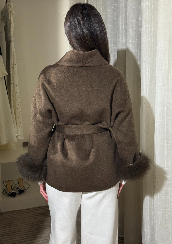 Siena Soft Wool  Cuff Shawl Wrap Coat