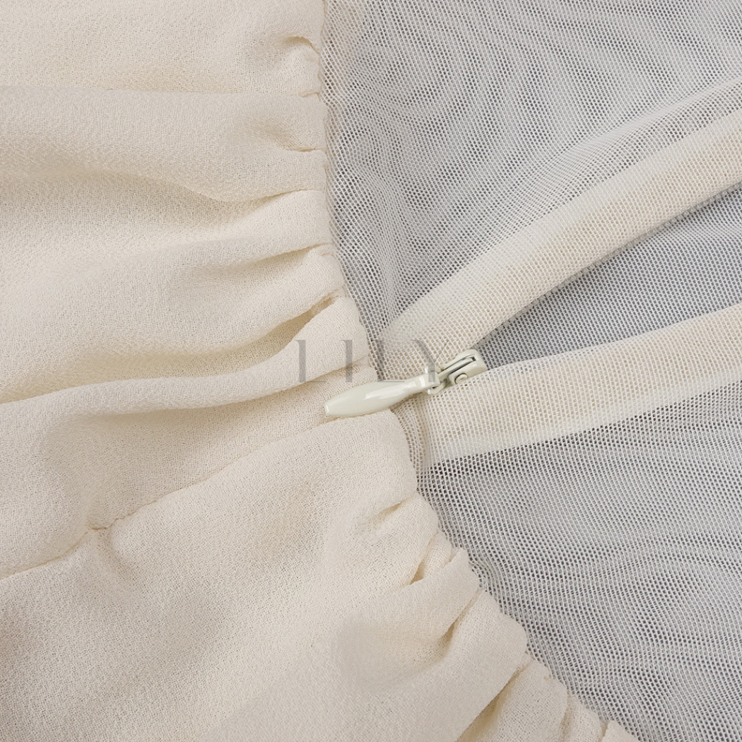 Strapless Chiffon Soft Ruffles Corset Maxi Dress