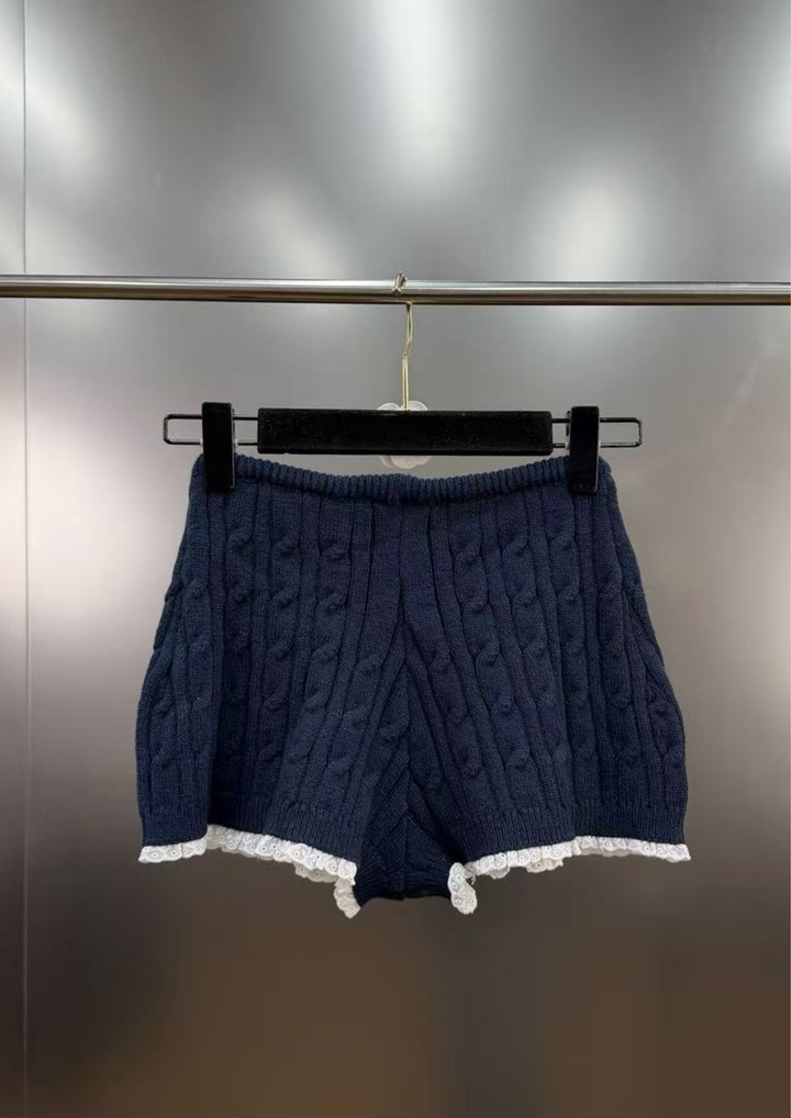 Comfy Dayna Knit Lounge Set with Lace Trim