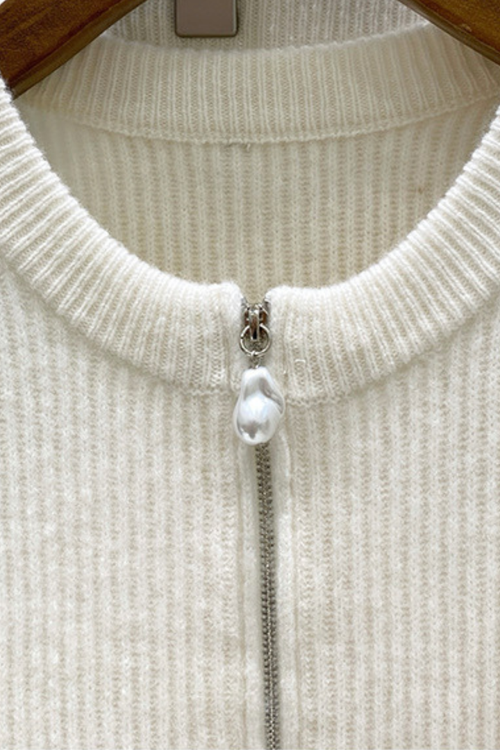 Winter Cloud Cashmere Zip Wide Leg Knit Set