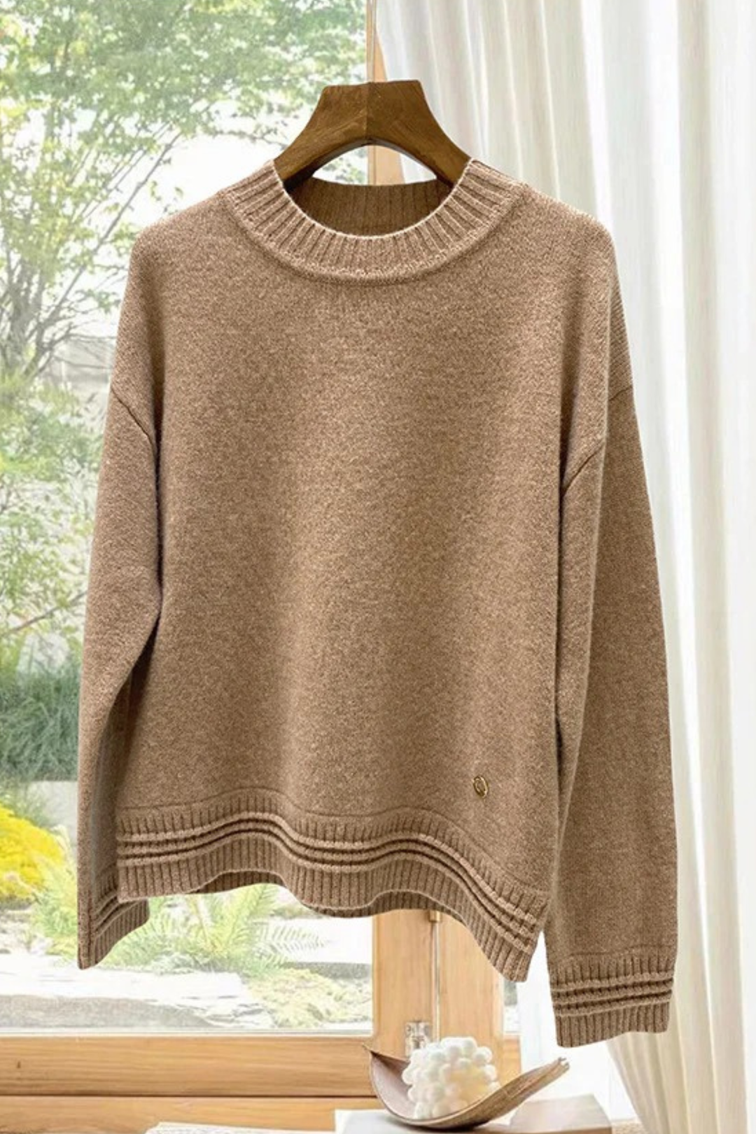Cashmere Soft Round Neck Knit Drawstring Set