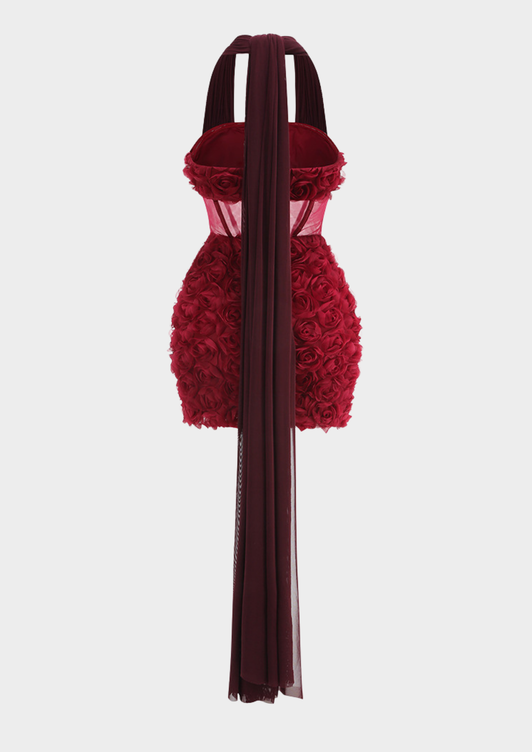 Velvet Rose Corset Tail FLoral Mini Dress