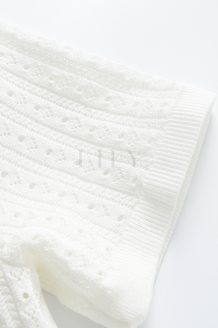 Capri Pearl Viscose knit Hollow Mini Dress