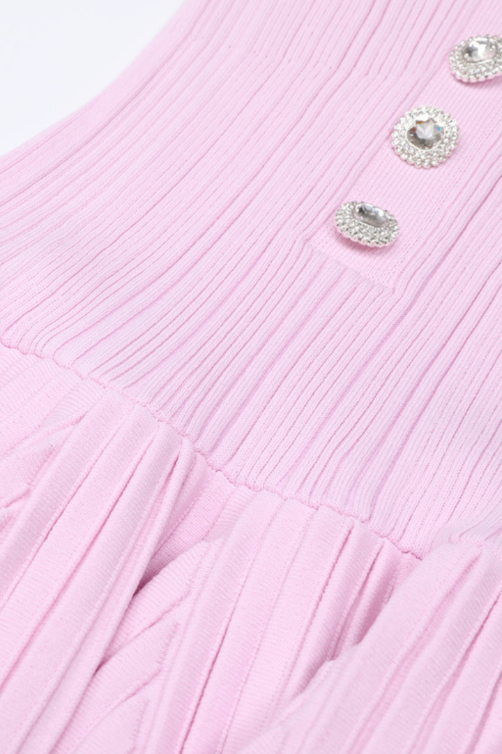 Élise Off Shoulder Crystal Knit Mini dress