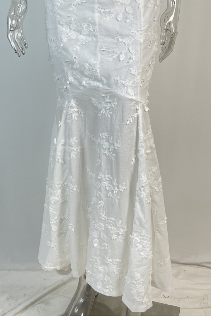 Lace Corset Embroidered  Backless Maxi Set