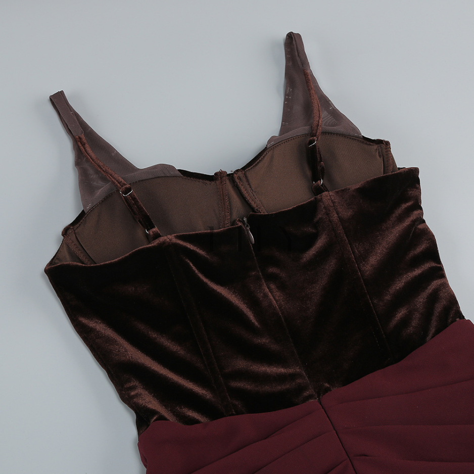 Mariana Backless Draped Elegance Maxi Dress