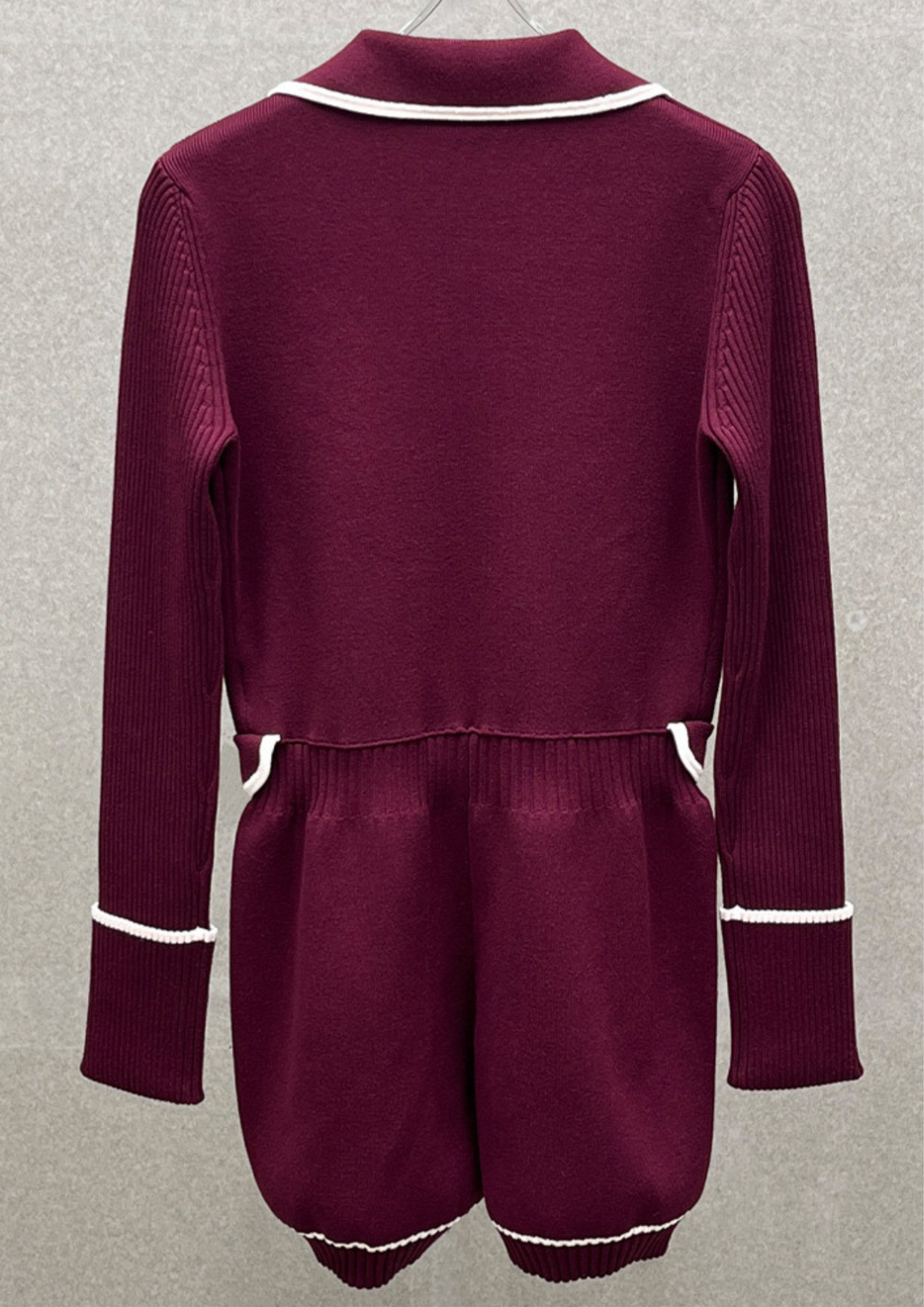 Mariana Burgundy Contrast Trim Viscose  Knit Bodysuit