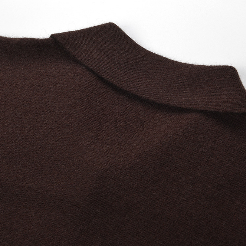 Soft Collar Wool Blend Knit Top