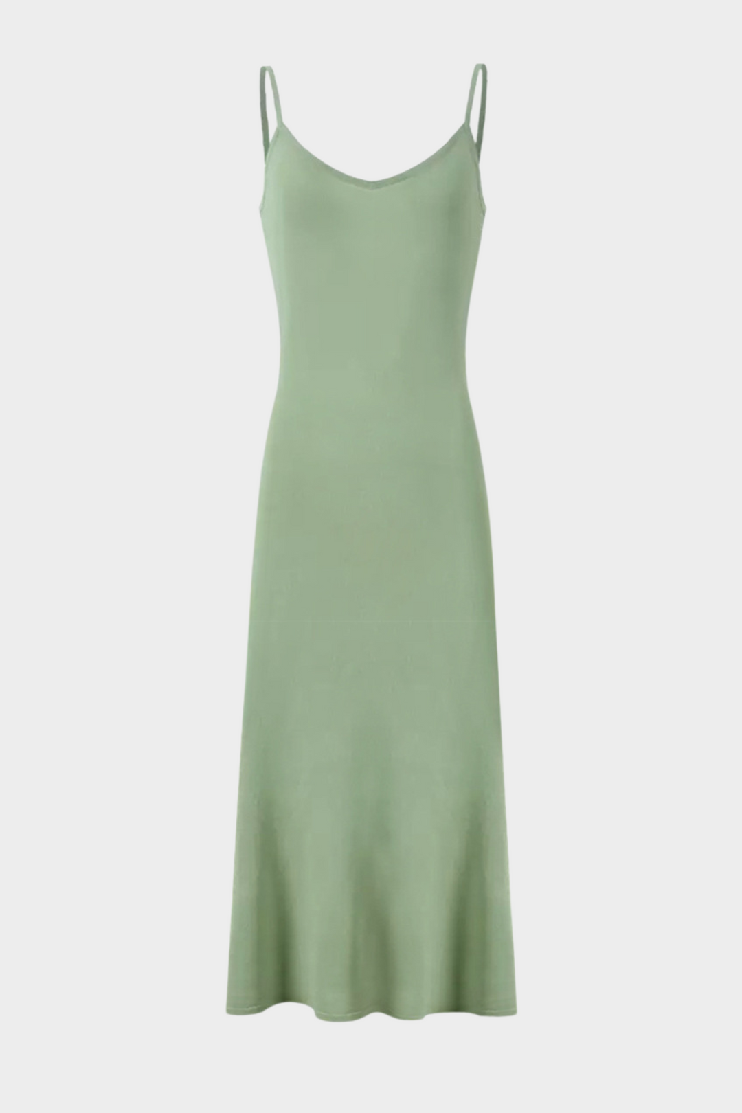 Lily – Silk Knit Pearl Button Suspender Maxi Dress