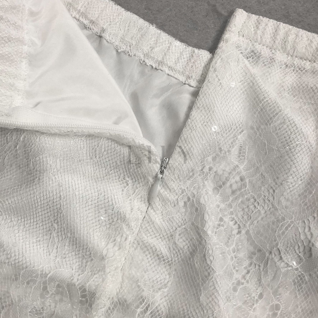 Tailored Blazer Sheer Lace Wide Leg Trouser Set