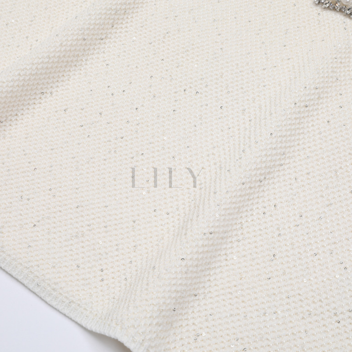 Averly pearl Luxe Sequin Knit Sparkle Mini Dress