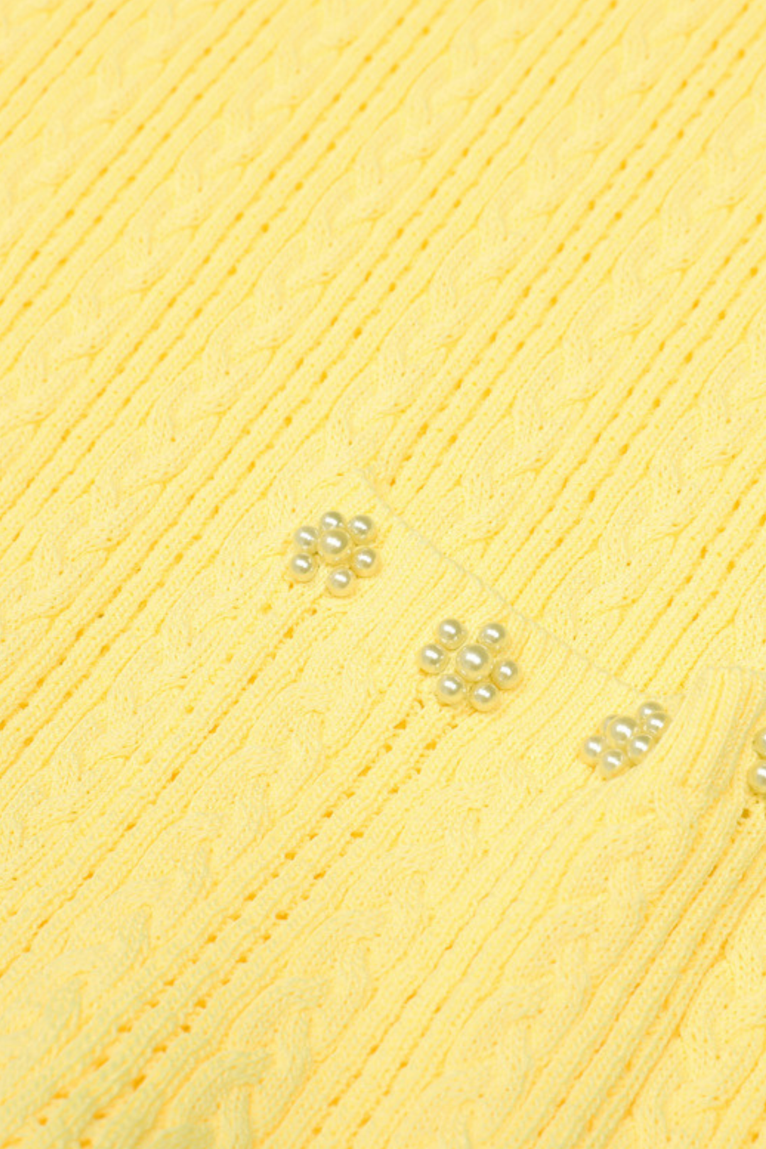 Rosette Pearl Knit  Flower Dress