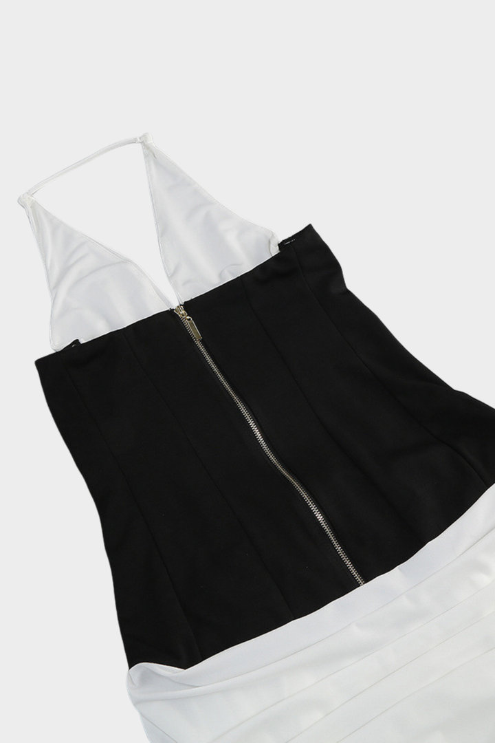 Marbella Halter Backless Contrast Maxi Dress