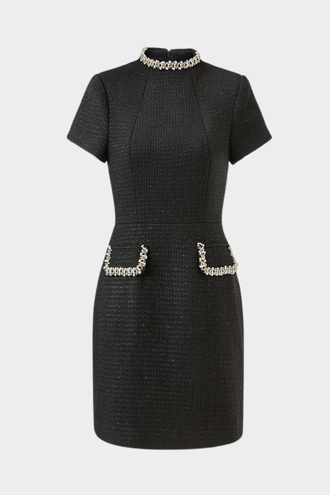 Tweed Elegance Beaded Mini Dress