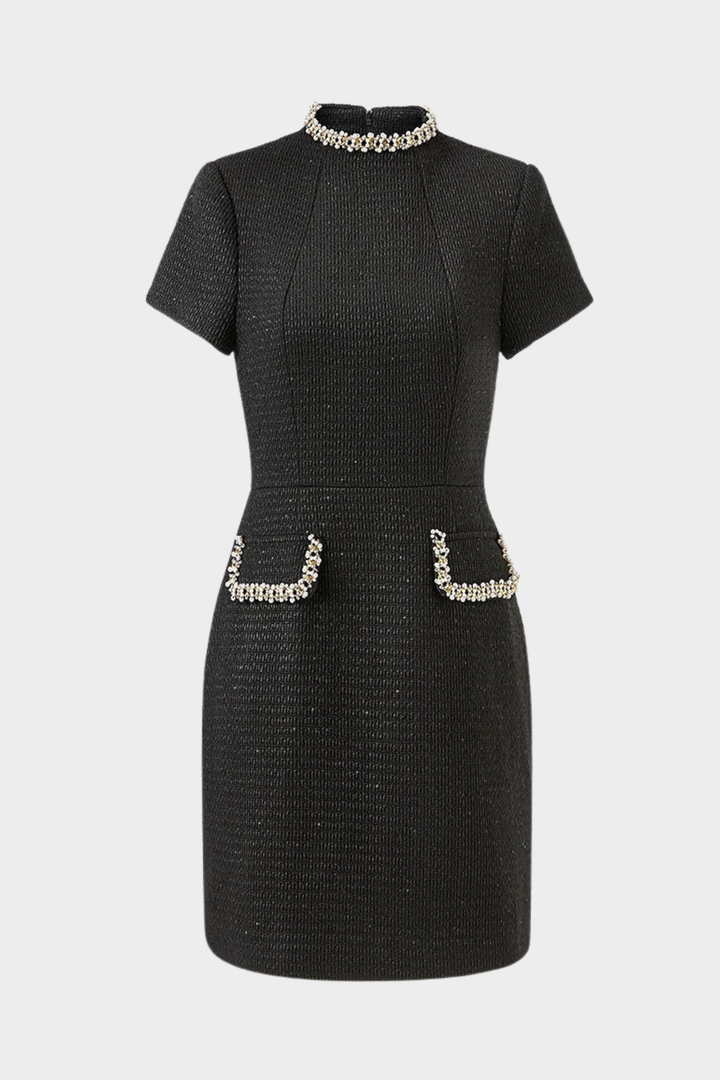 Tweed Elegance Beaded Mini Dress