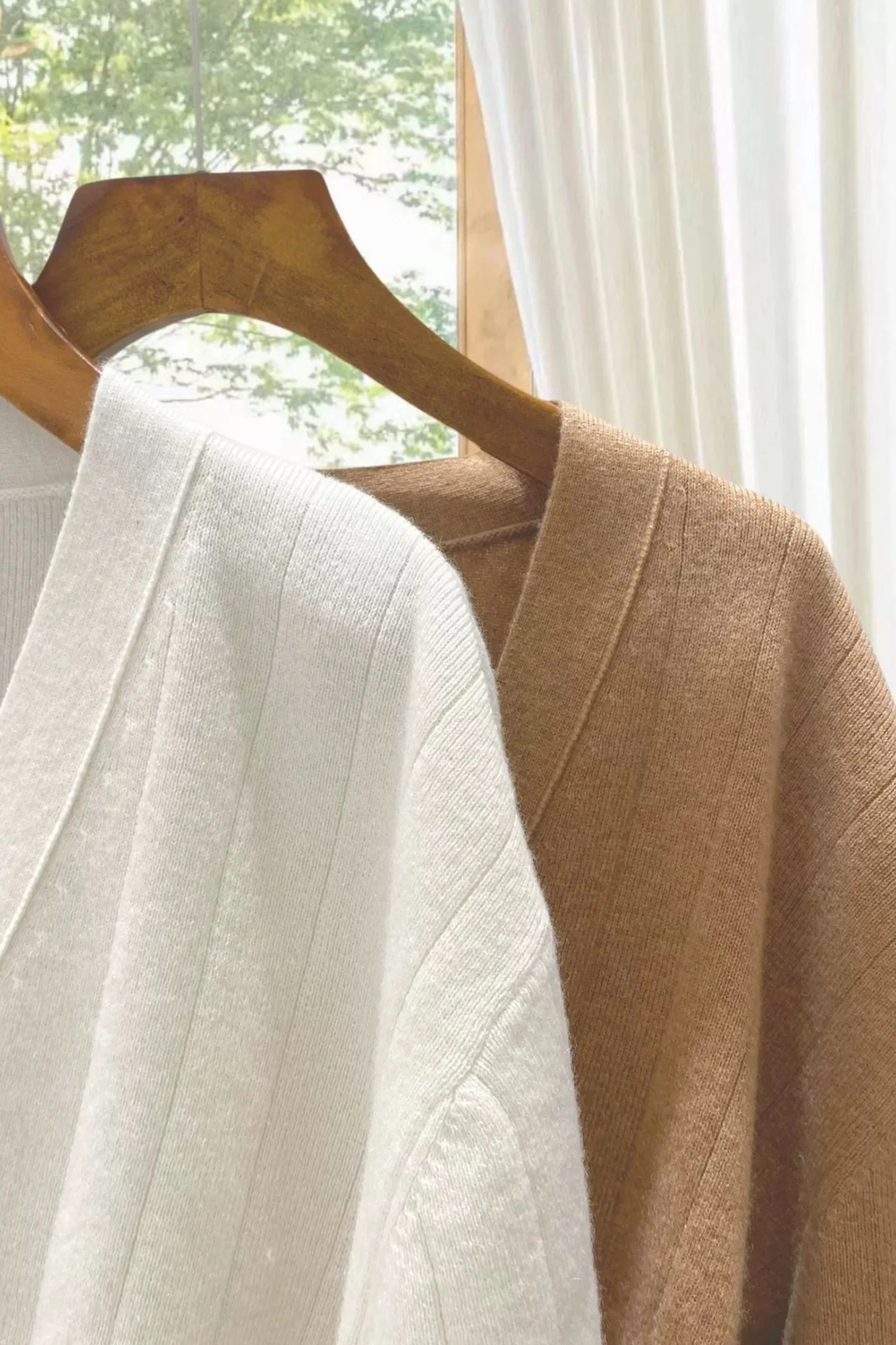 Cashmere Blend V Neck Knit  Midi Skirt Set
