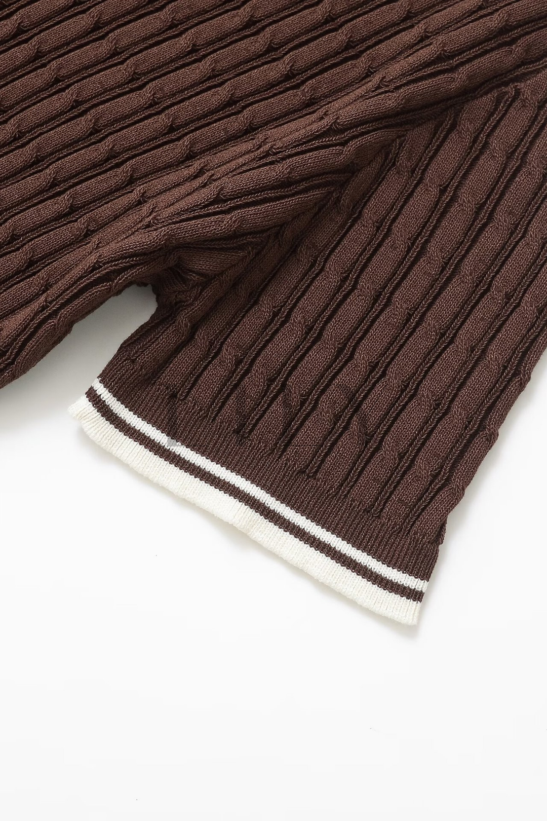 Cocoa Tipped Polo Knit Mini Dress