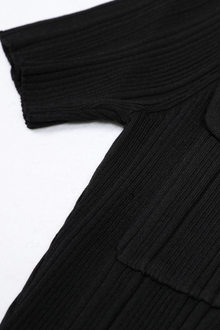Elegant Gem Viscose Knit Maxi Dress - Short Sleeve