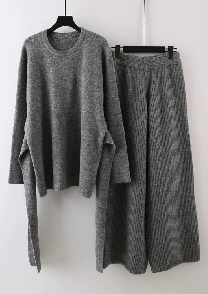 Comfy Elina Asymmetric Knit  Set