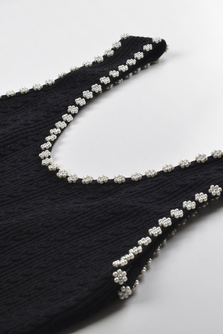 Pearl Luxe Sleeveless Knit Maxi Dress