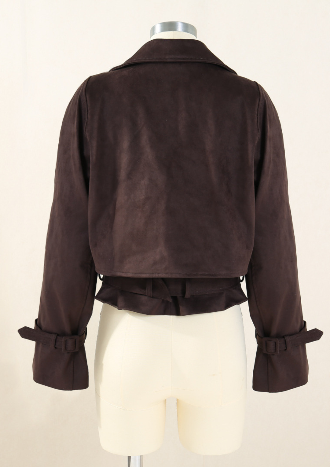 Aria Cropped Suede Wrap Jacket