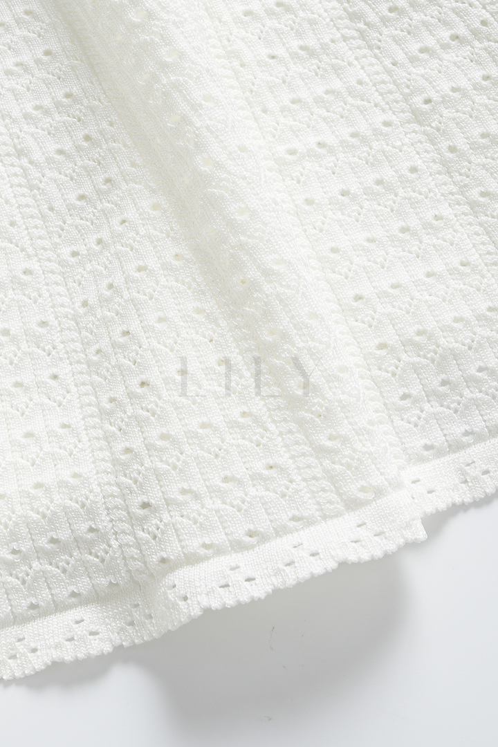 Capri Pearl Viscose knit Hollow Mini Dress